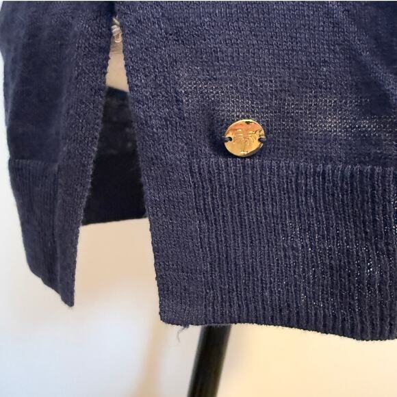 Lilly Pulitzer V Neck Blaine Tunic Sweater In True Navy Size Small New - Picture 6 of 13